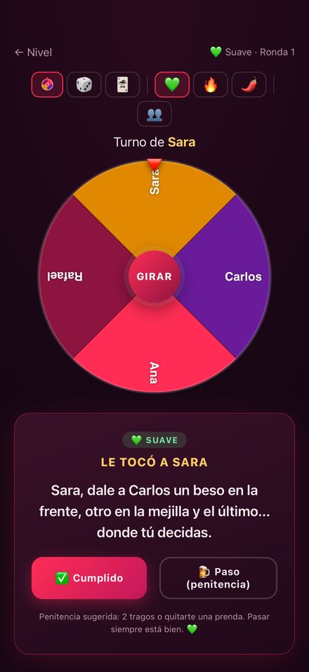 Ruleta de retos de Prohibido
