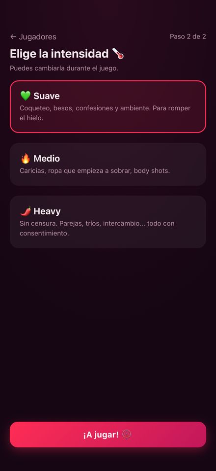 Los tres niveles de intensidad